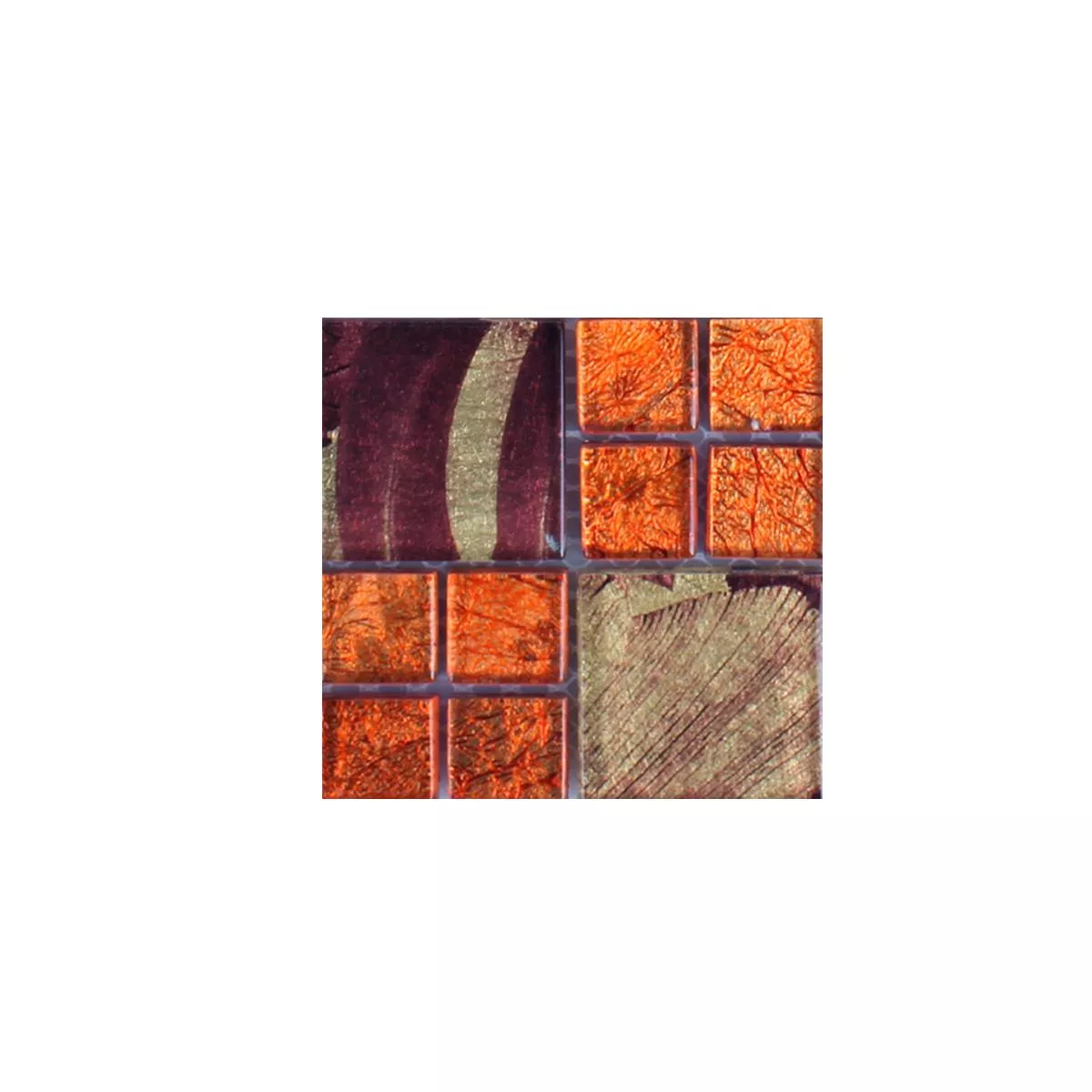 Vzorek Skleněná Mozaika Dlaždice Firebird Oranžová