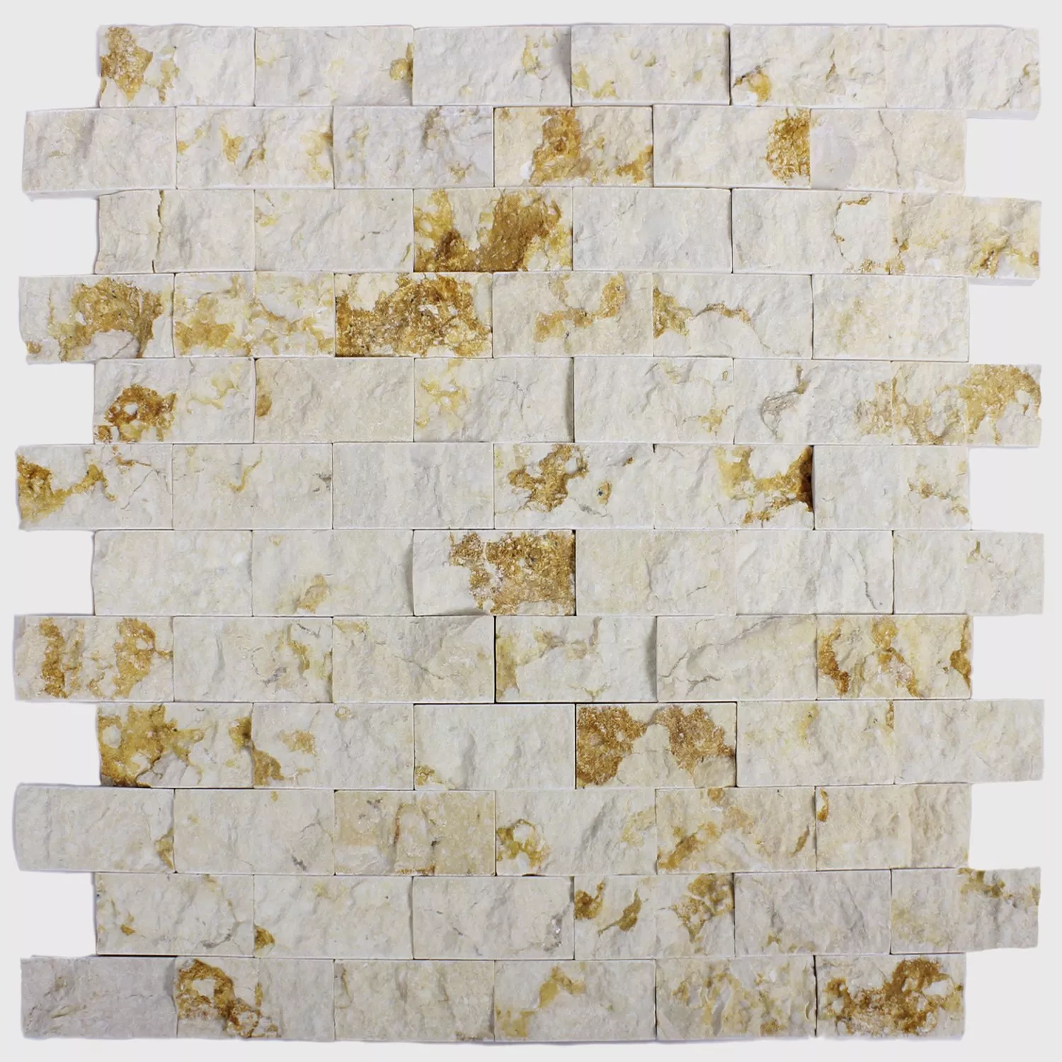 Vzorek Mozaiková Dlaždice Přírodní Kámen Brick Splitface D Béžová
