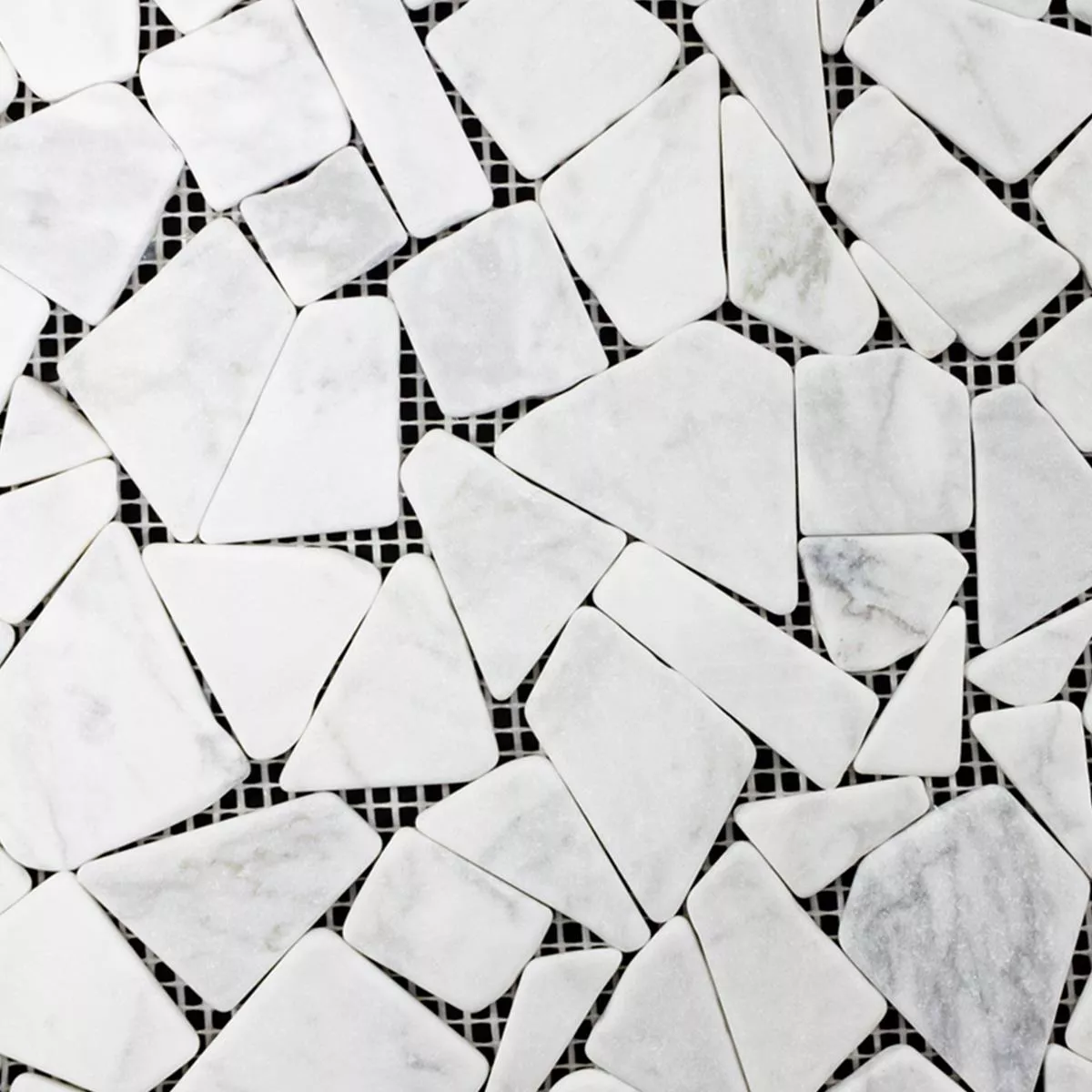 Mramorové Úlomky Mozaiková Dlaždice Mareblu Carrara Bílá