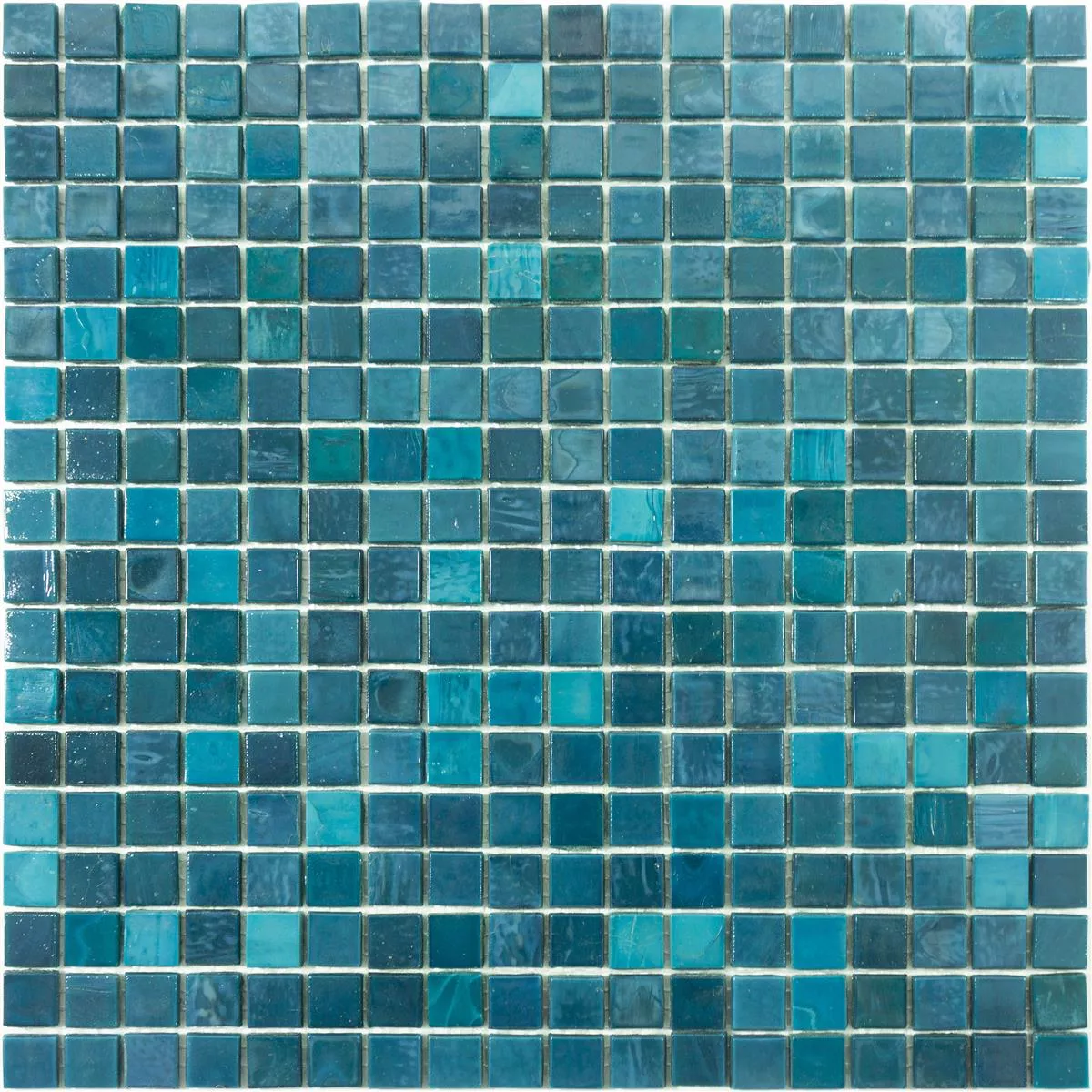 Vzorek Skleněná Mozaika Dlaždice New River Azur Modrá Mix