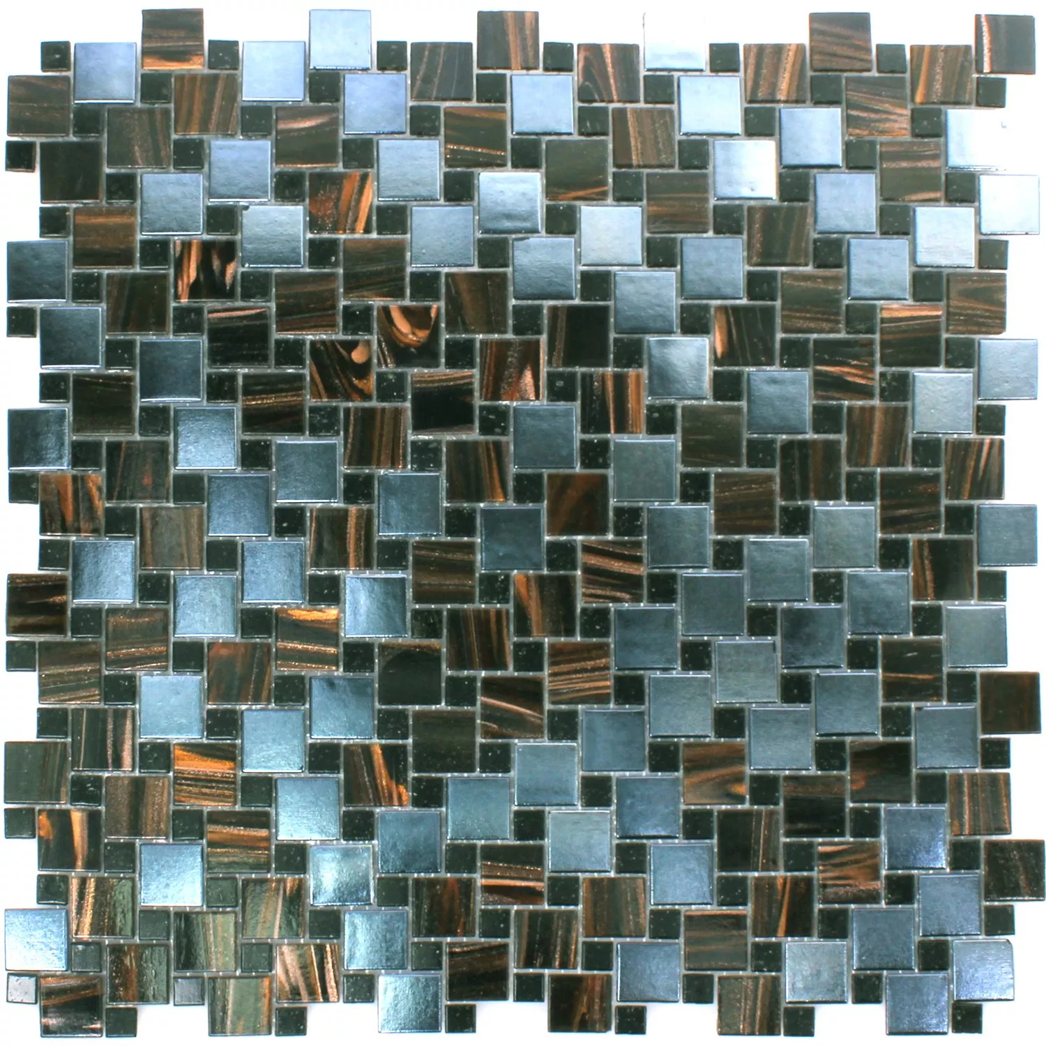 Mozaiková Dlaždice Sklo Tahiti Hnědá Metallic