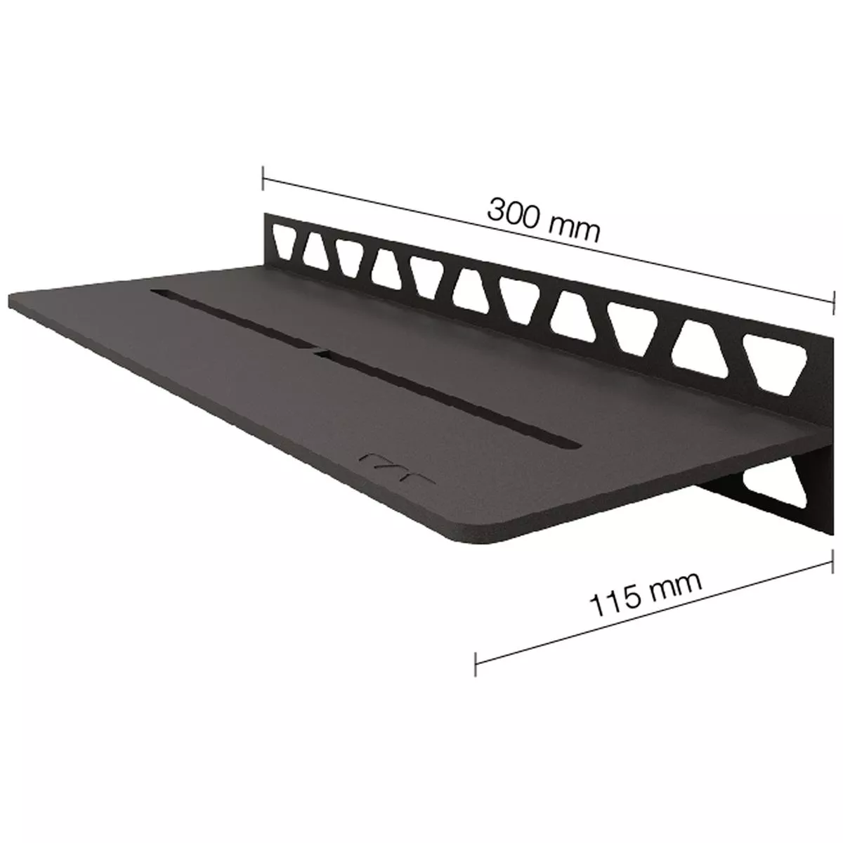 Sprchová police nástěnná police Schlüter obdélník 30x11,5cm čistý antracit