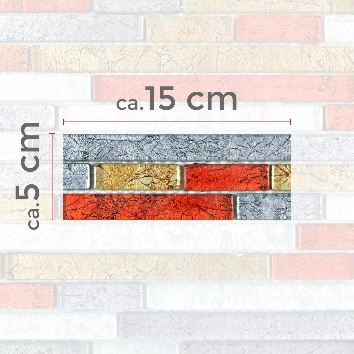 Vzorek Skleněná Mozaika Dlaždice Curlew Červená Hnědá Stříbrná Kompozitní