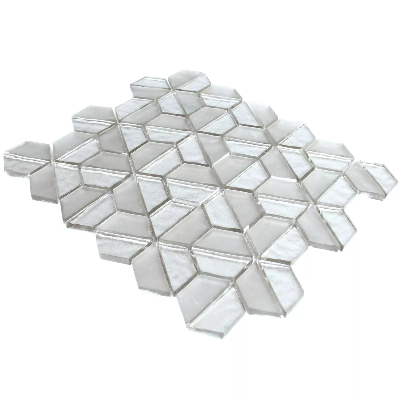 Skleněná Mozaika Dlaždice Alaaddin Šestiúhelník Stříbrná