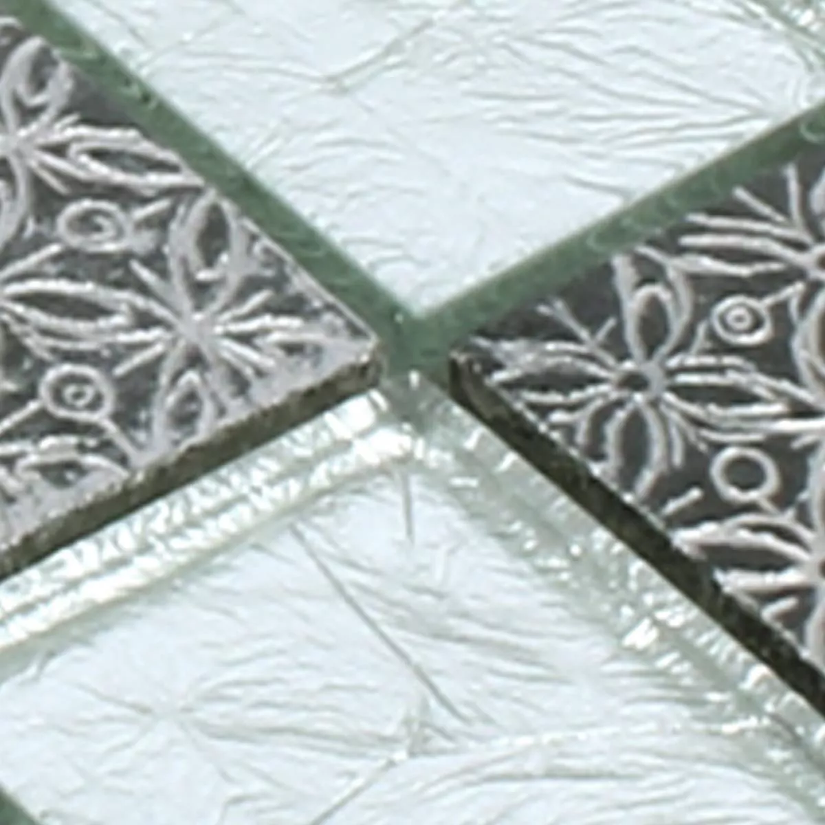 Vzorek Mozaiková Dlaždice Sklo Přírodní Kámen Friesia Stříbrná