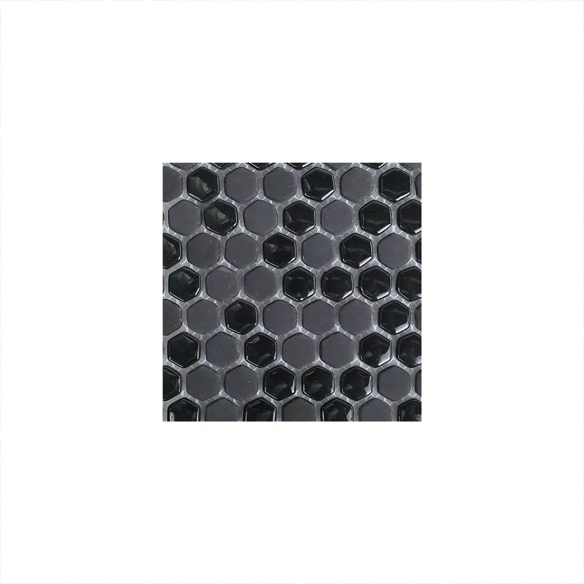 Vzorek Skleněná Mozaika Dlaždice Brockway Šestiúhelník Eco Černá
