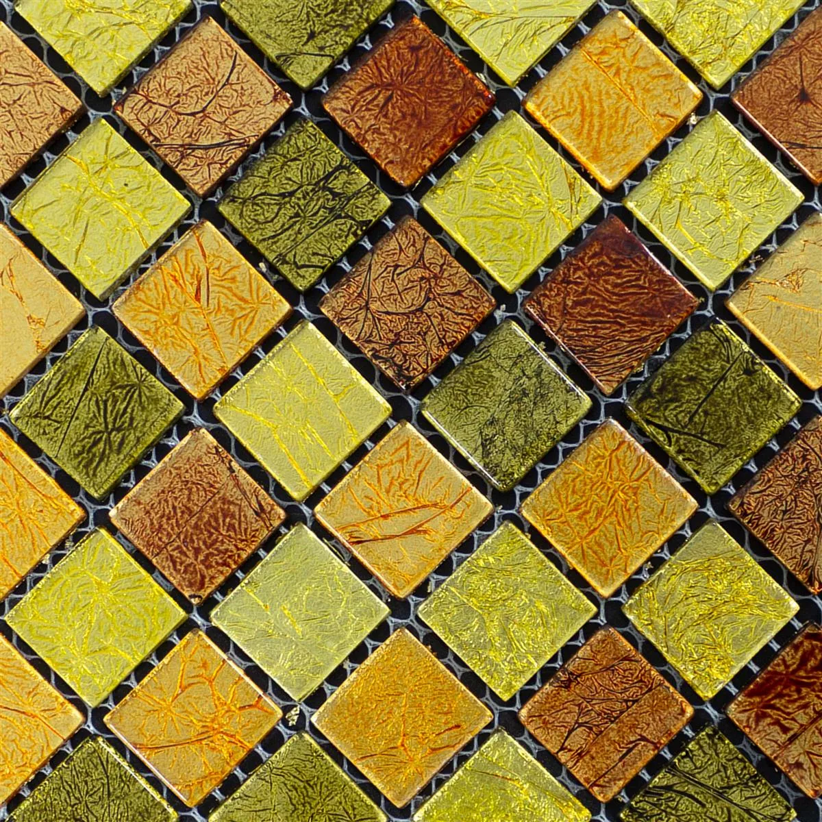 Skleněná Mozaika Dlaždice Curlew Žlutá Oranžová 23 4mm