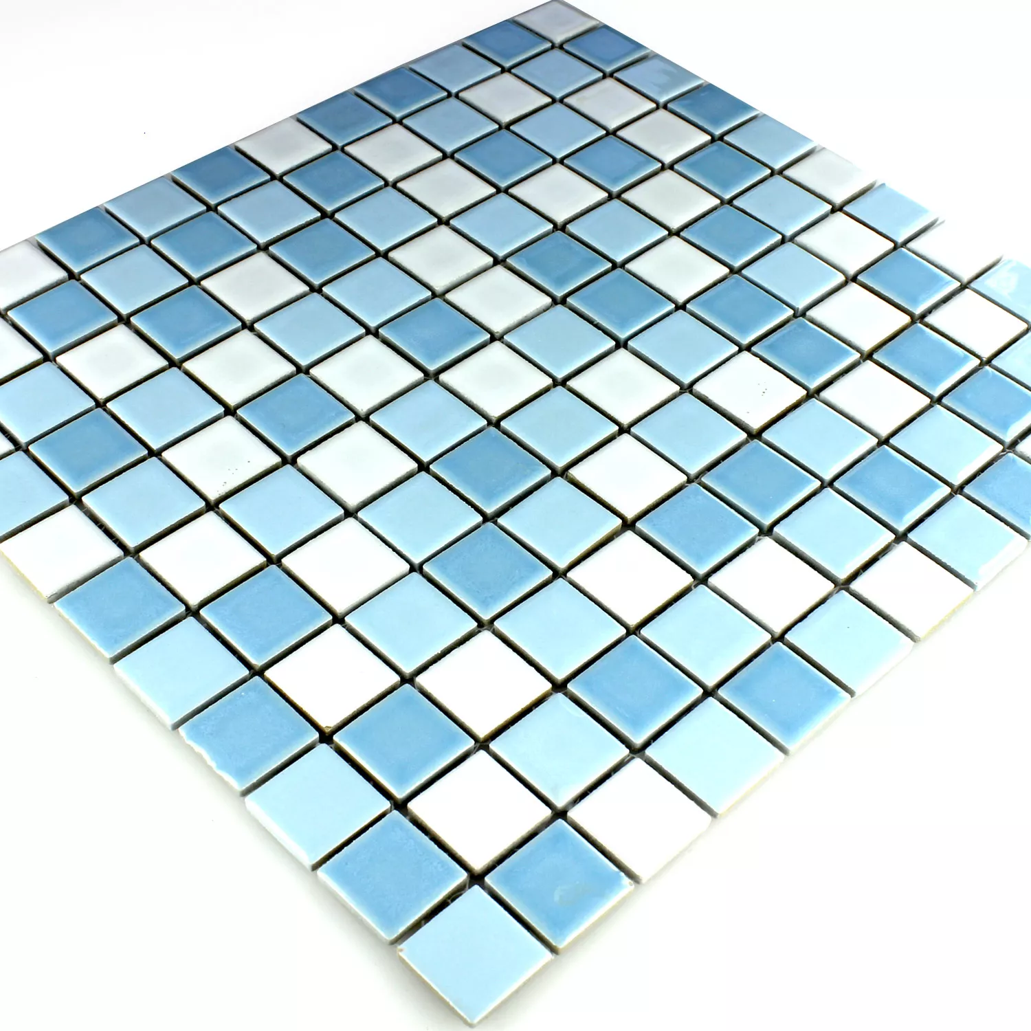 Mozaiková Dlaždice Keramika Bodaway Modrá Bílá 25x25x5mm